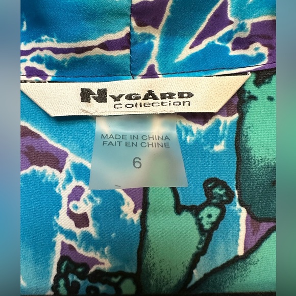 Nygard Abstract Print Belted Dress Size 6 - Picture 4 of 12